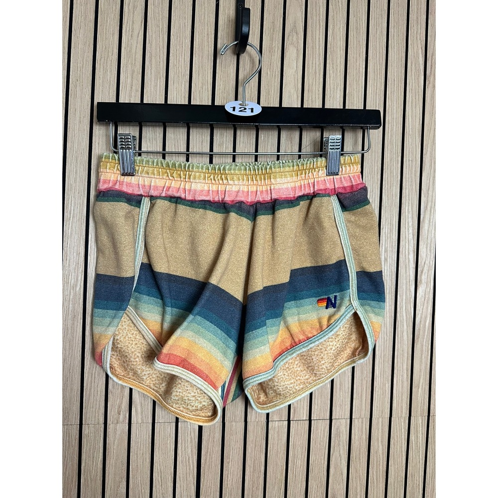 121 Aviator Nation Rainbow Stripe Sweat Shorts Womens Retro (Small, EUC)
